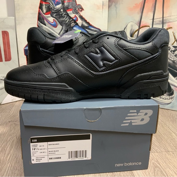 New Balance 550 Triple Black BB550BBB Sizes 10.5 Available Brand New - Picture 6 of 11